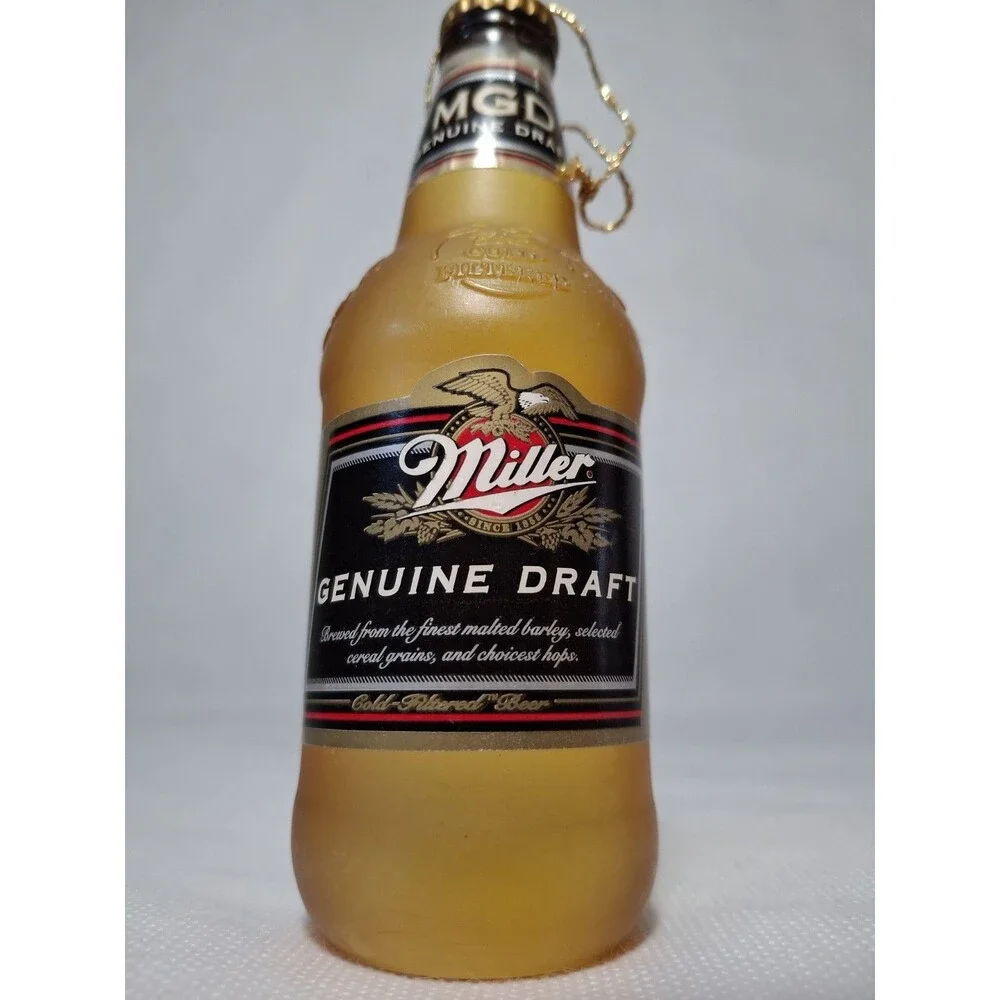 Vintage 5" Miller Genuine Draft 1999 Acrylic Christmas Ornament Rare Beer Bottle - Picture 3 of 8